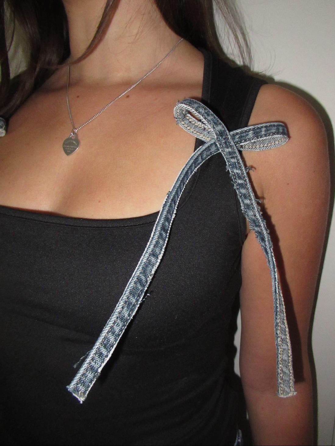 Denim Bow Vest