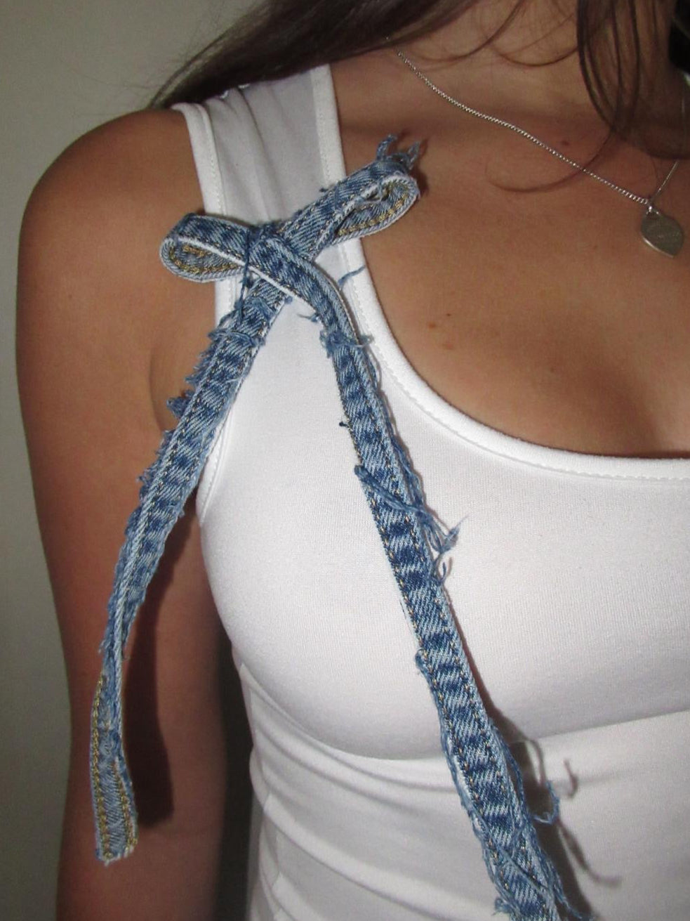 Denim Bow Vest